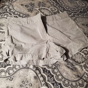 LOFT Blue and White stripe shorts